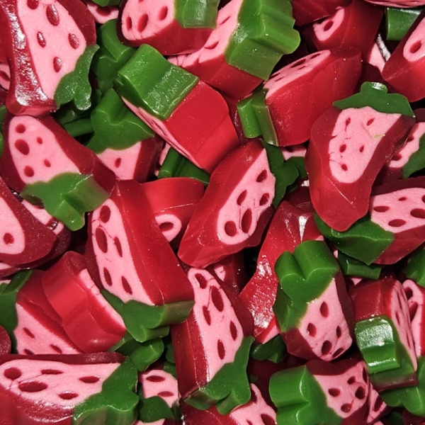 Strawberry Peelable Liquorice Slices Pick & Mix Sweets Kingsway 100g